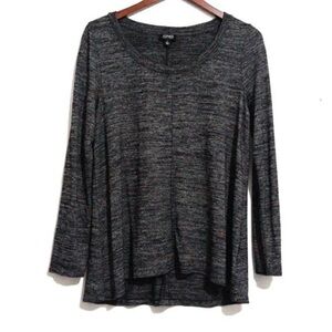 Jones New York Sweater L Pullover Marled Gray Black Long Sleeve Classic Cozy
